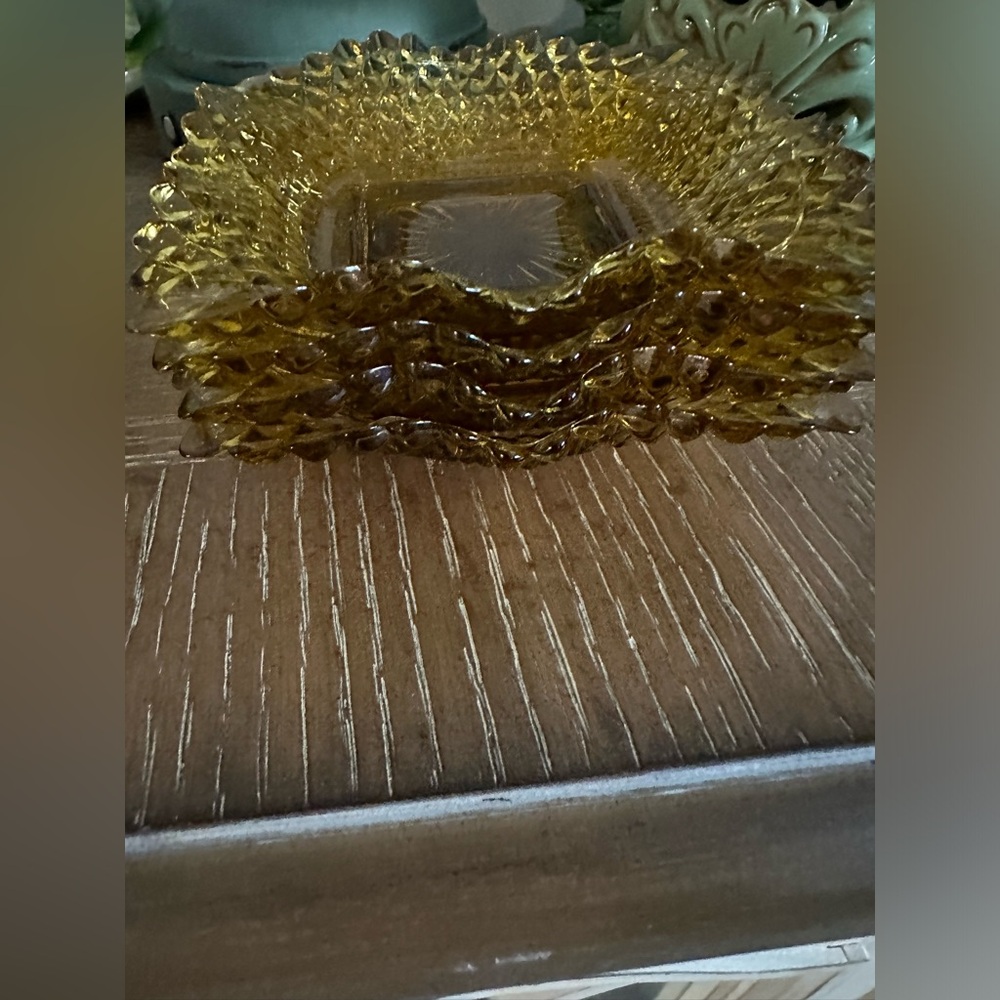 FENTON Set (4) four vintage thumbprint candy bowls amber - Picture 3 of 5